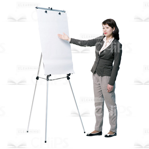 Asian Young Woman With Flipchart, Folder And Papers Cutout Photo Pack-14932