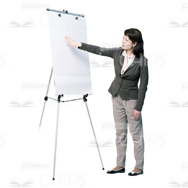 Asian Young Woman With Flipchart, Folder And Papers Cutout Photo Pack-14934