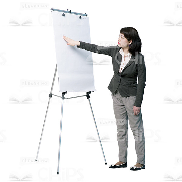 Asian Young Woman With Flipchart, Folder And Papers Cutout Photo Pack-14959