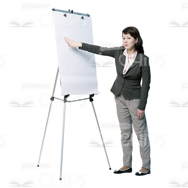 Asian Young Woman With Flipchart, Folder And Papers Cutout Photo Pack-14935
