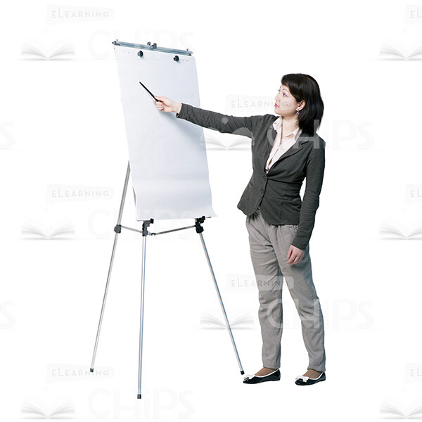 Asian Young Woman With Flipchart, Folder And Papers Cutout Photo Pack-14943