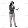 Asian Young Woman With Flipchart, Folder And Papers Cutout Photo Pack-14957
