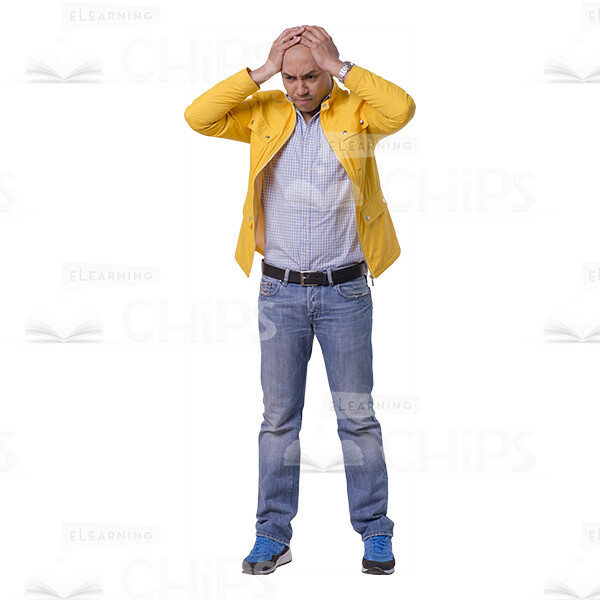 Angry Man Holding Hands On Head Cutout Picture-0