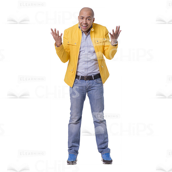 Angry Man Character Spreads Arms Cutout-0