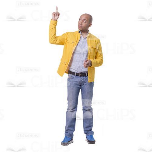 Attractive Man Character Pointing Up Cutout Picture -0