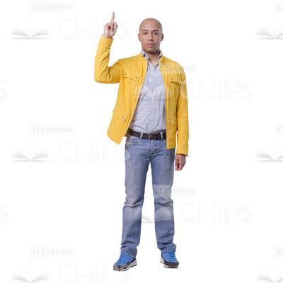 Pointing Up Young Man Cutout Photo-0
