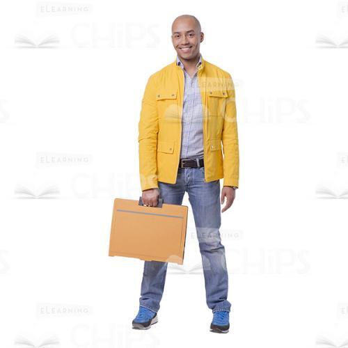 Happy Cutout Man Holding A Folder-0