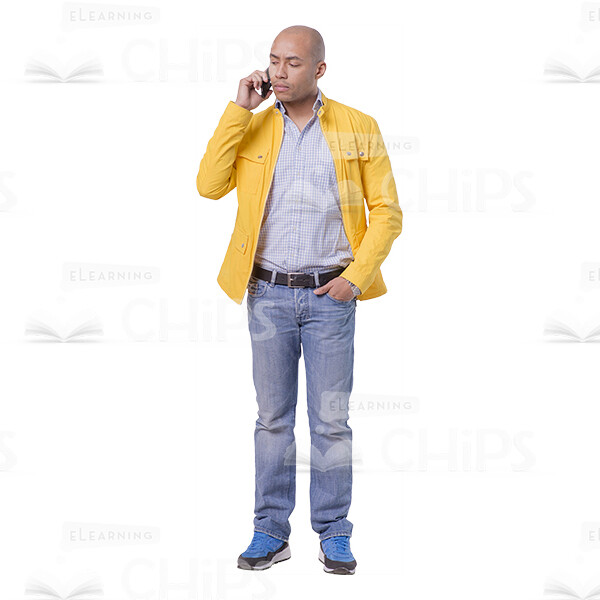 Upset Man Talking The Phone Cutout Image-0