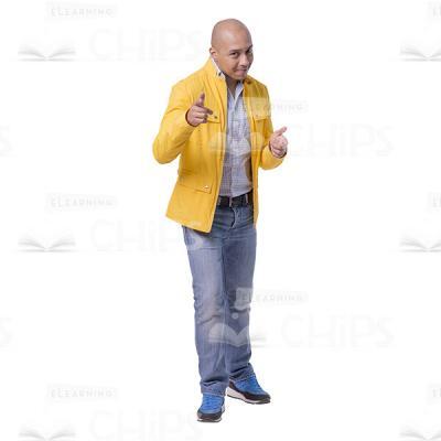 Attractive Man Character Pointing Cutout Photo-0