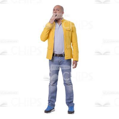 Young Man Yawns Cutout Picture-0