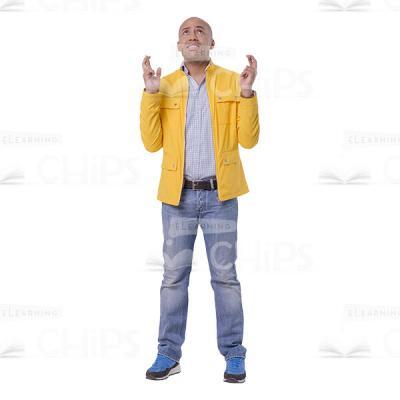 Man Character Hoping For Best Results Cutout Image-0