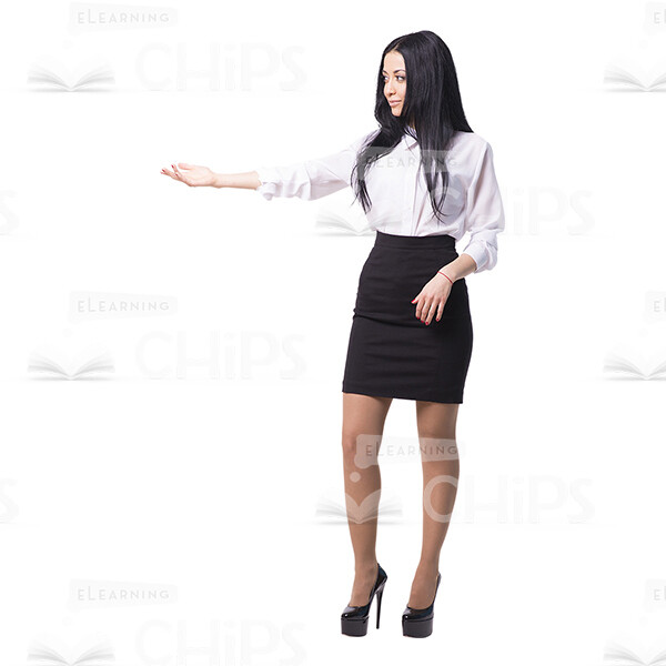 Elegant Businesswoman Presenting Something Cutout-0