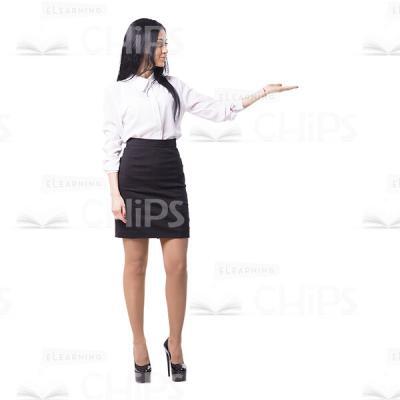 Handsome Lady Holding A Presentation Cutout Picture-0