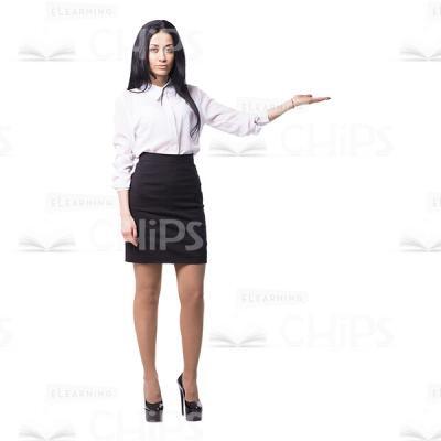 Concentrated Business Woman Presenting Cutout-0
