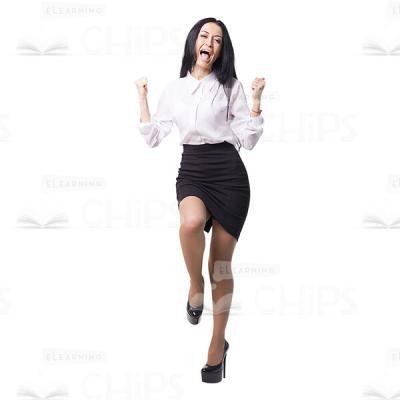 Extremely Happy Businesswoman Cutout Picture-0