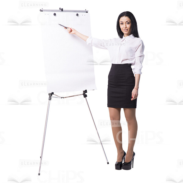 Smiling Young Woman Holding A Presentation Cutout Photo-0