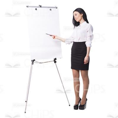 Cutout Young Business Coach Pointing At Flipchart -0