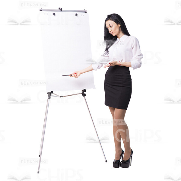 Cutout Picture Of Charming Lady Pointing At Flipchart-0