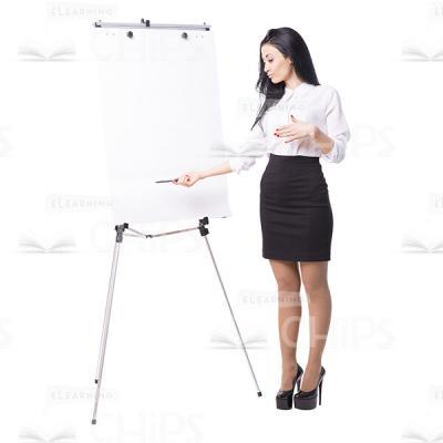 Cutout Photo Of Young Businesswoman With Flipchart-0