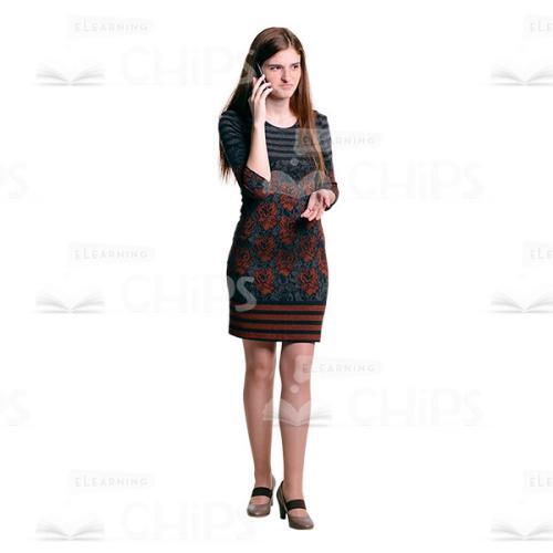 Displeased Girl Talking By Phone Cutout Photo-0