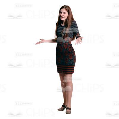 Cheerful Girl Taking And Gesturing Cutout Photo-0