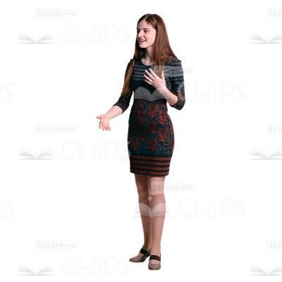 Cheerful Young Girl Talking Cutout Photo-0