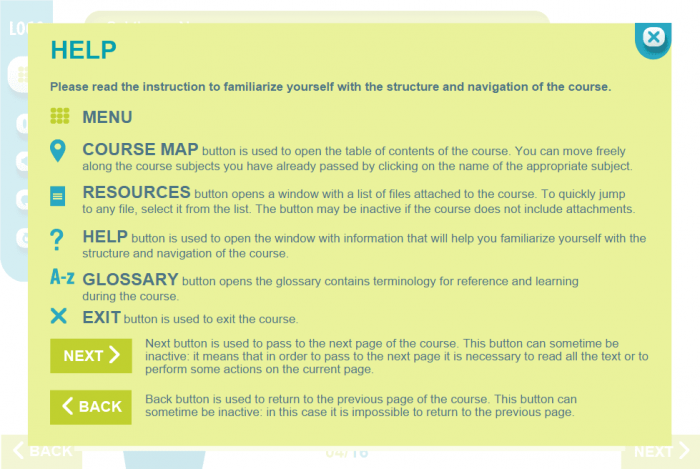 Help Pop-up — Lectora Publisher e-Learning Template