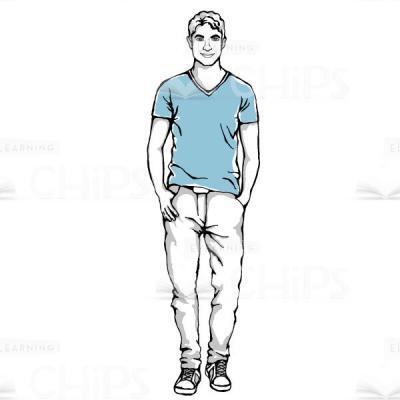 Young Man Hand-Drawn Vector Character-0