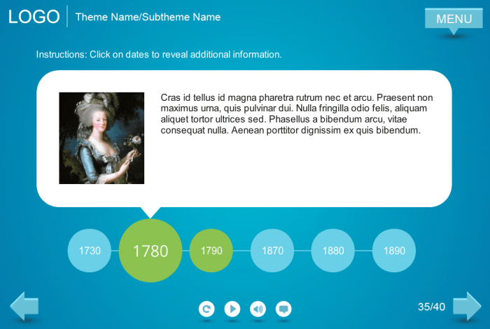 Green Button Timeline — Articulate Storyline Interaction