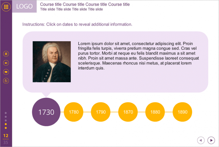 Timeline with Round Buttons — Templates for eLearning Developers