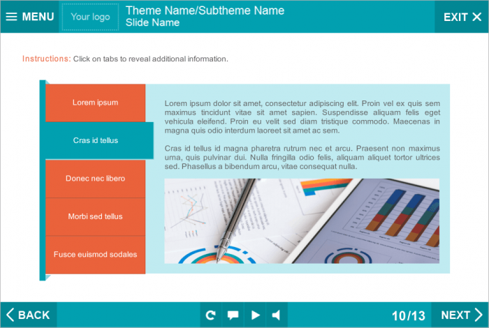 Slide with Vertical Tabs Block — Articulate Storyline Templates