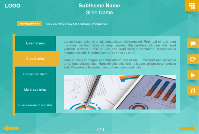 Slide with Vertical Tabs Block — Articulate Storyline Templates