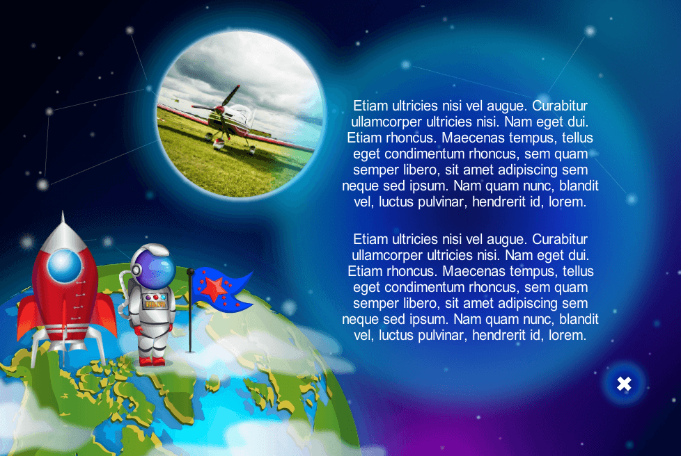 Cosmonaut Visiting Planet — Storyline Templates for eLearning Courses Cosmonaut Visiting Planet — Storyline Templates for eLearning Courses