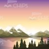 Mountain Landscape Vector Background Package-16367