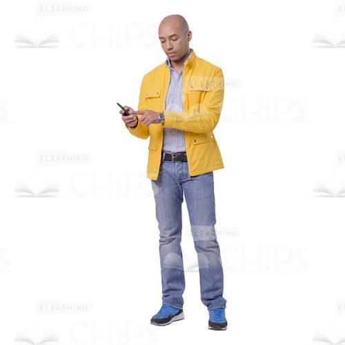 Nice Latino Man With Mobile Phone Cutout Photo Pack-16188