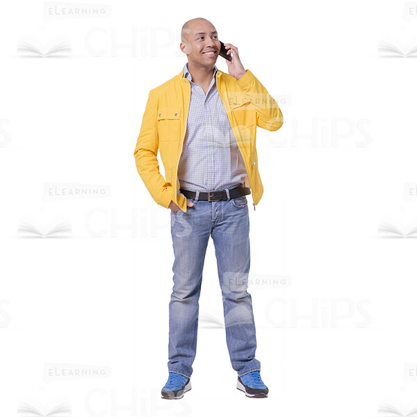 Nice Latino Man With Mobile Phone Cutout Photo Pack-16209