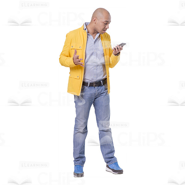 Nice Latino Man With Mobile Phone Cutout Photo Pack-16218