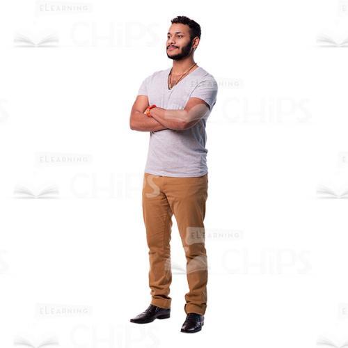 Handsome Man Character Standing Straight Cutout-0