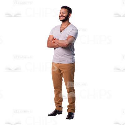 Smiling Man Character Crossed His Arms Cutout-0