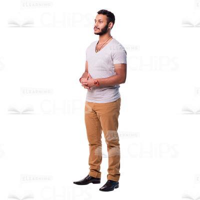Very Concentrated Latin Man Character Cutout Image-0
