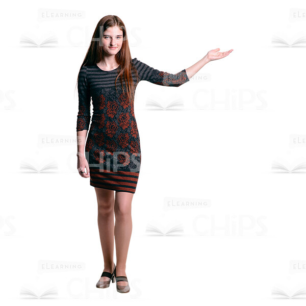 Nice Young Woman Presenting Pose Cutout Picture-0