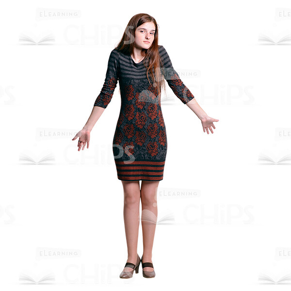 Cutout Picture Of Young Lady Shrugging Her Shoulders-0