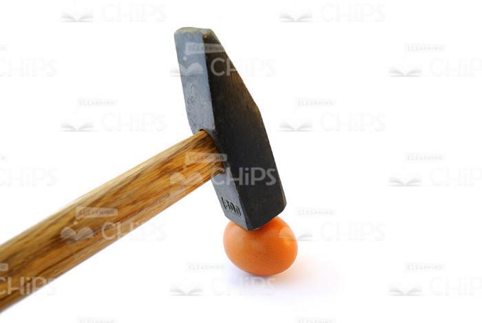 Hammer On Chicken Egg Stock Photo-0