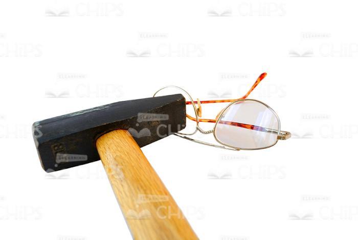 Hammer Breaks Eyeglasses Stock Picture-0
