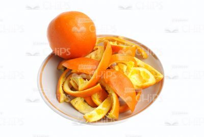Orange And It's Peel On Plate Stock Picture-0