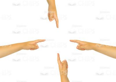 Four Hands Pointing At The Center Stock Picture-0
