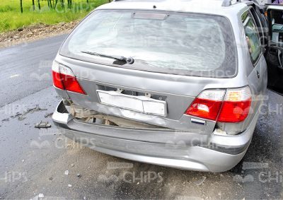 Wrecked Car On The Road Stock Picture-0