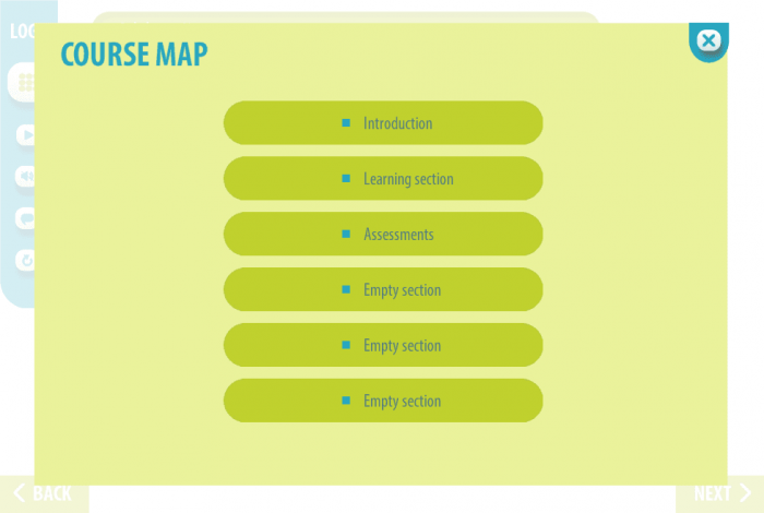 Simple Light Green Course Map — Storyline Template