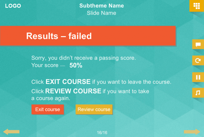 Course Results — Articulate Storyline Templates