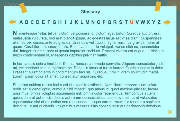 Glossary Page — Articulate Storyline Template Set